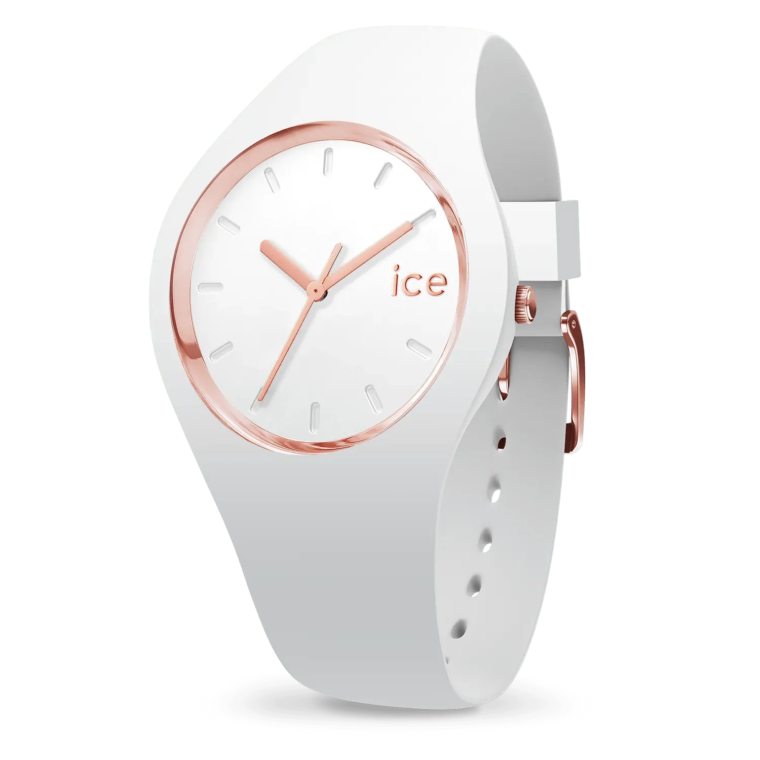 Ice Watch - Montre Silicone Blanc Rose Dorée Médium
