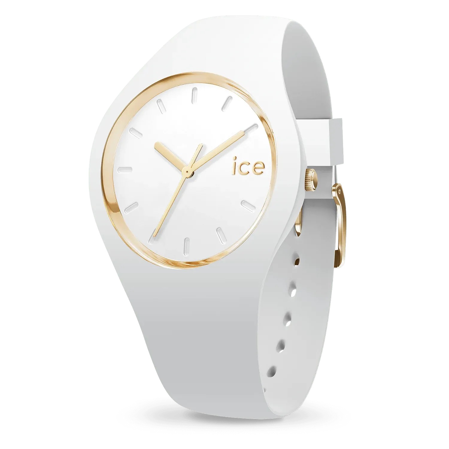Ice Watch - Montre Silicone Blanche et Dorée Small