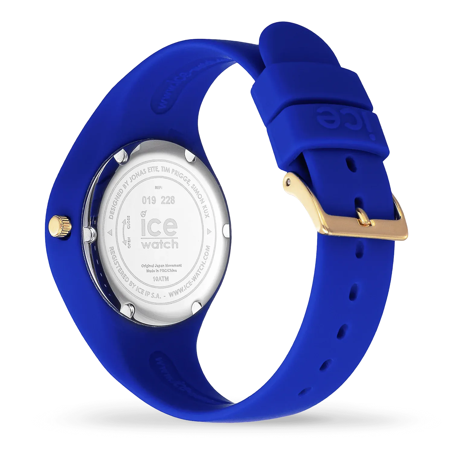 Ice Blue - Montre Silicone Bleu Doré Small – Image 2