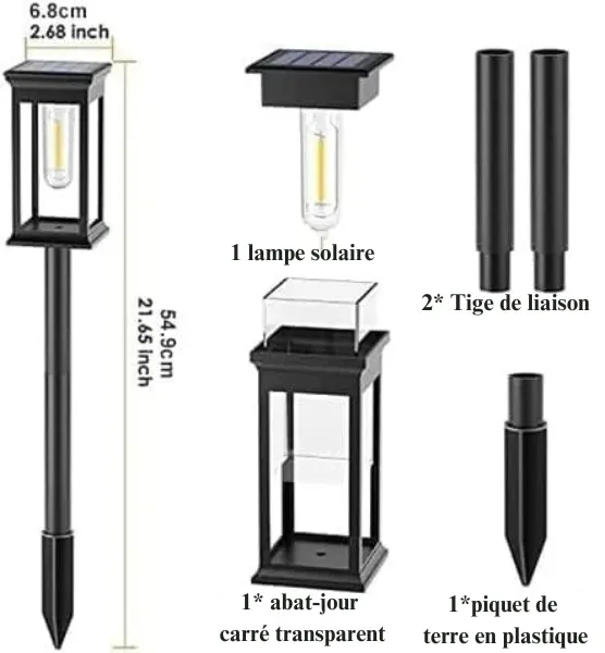 Piquet lumineux solaire avec ampoule à filament (Rond) – Image 5