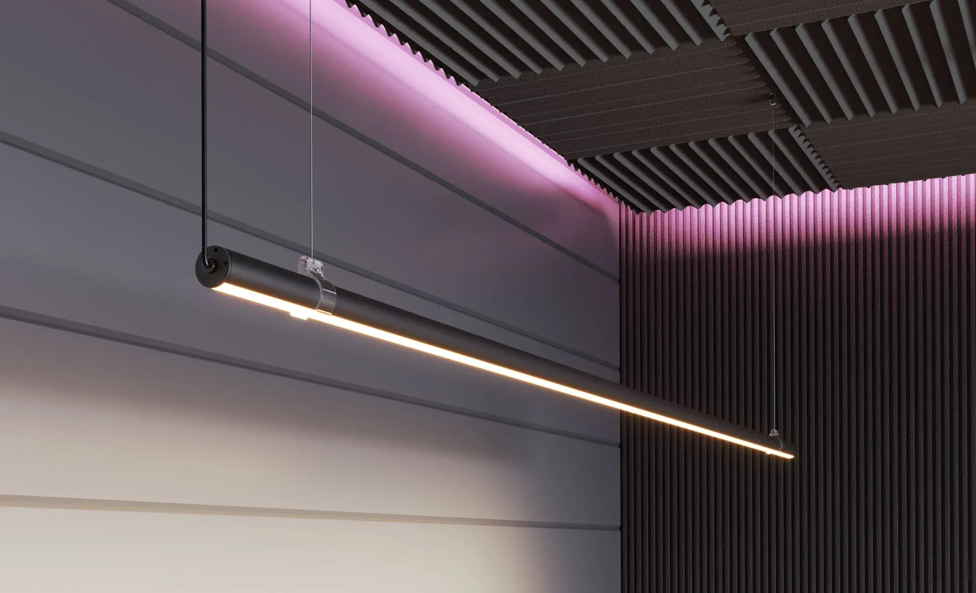 Suspension tubulaire noire GRIP 39W 4000°K 4212Lm opale – Image 2