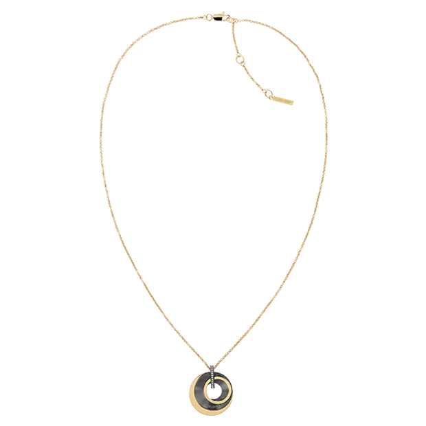 Calvin Klein - Collier Doré Pendentif Cercles & Cristaux