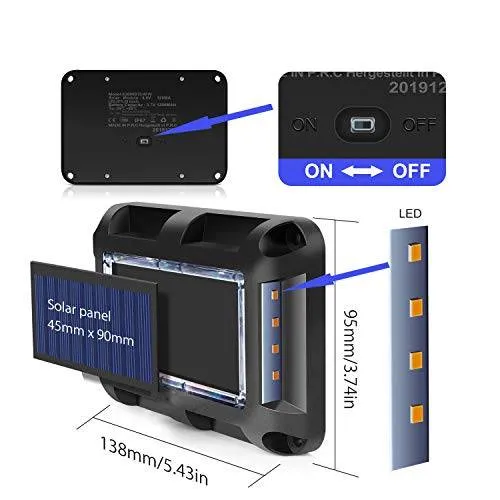 Lampe de sol solaire Extérieur pour jardin robuste (4 Pcs) – Image 3