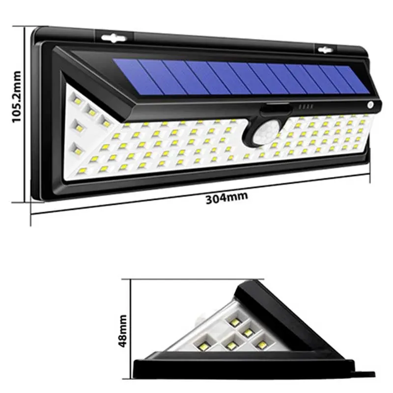 Applique murale solaire 90 LED Noire – Image 2