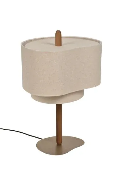 Lampe à poser bois et tissu écru PEBBLE E27 – Image 7