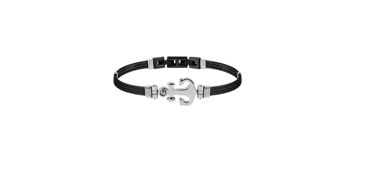 Pixies - Bracelet Homme Ancre Acier Noire