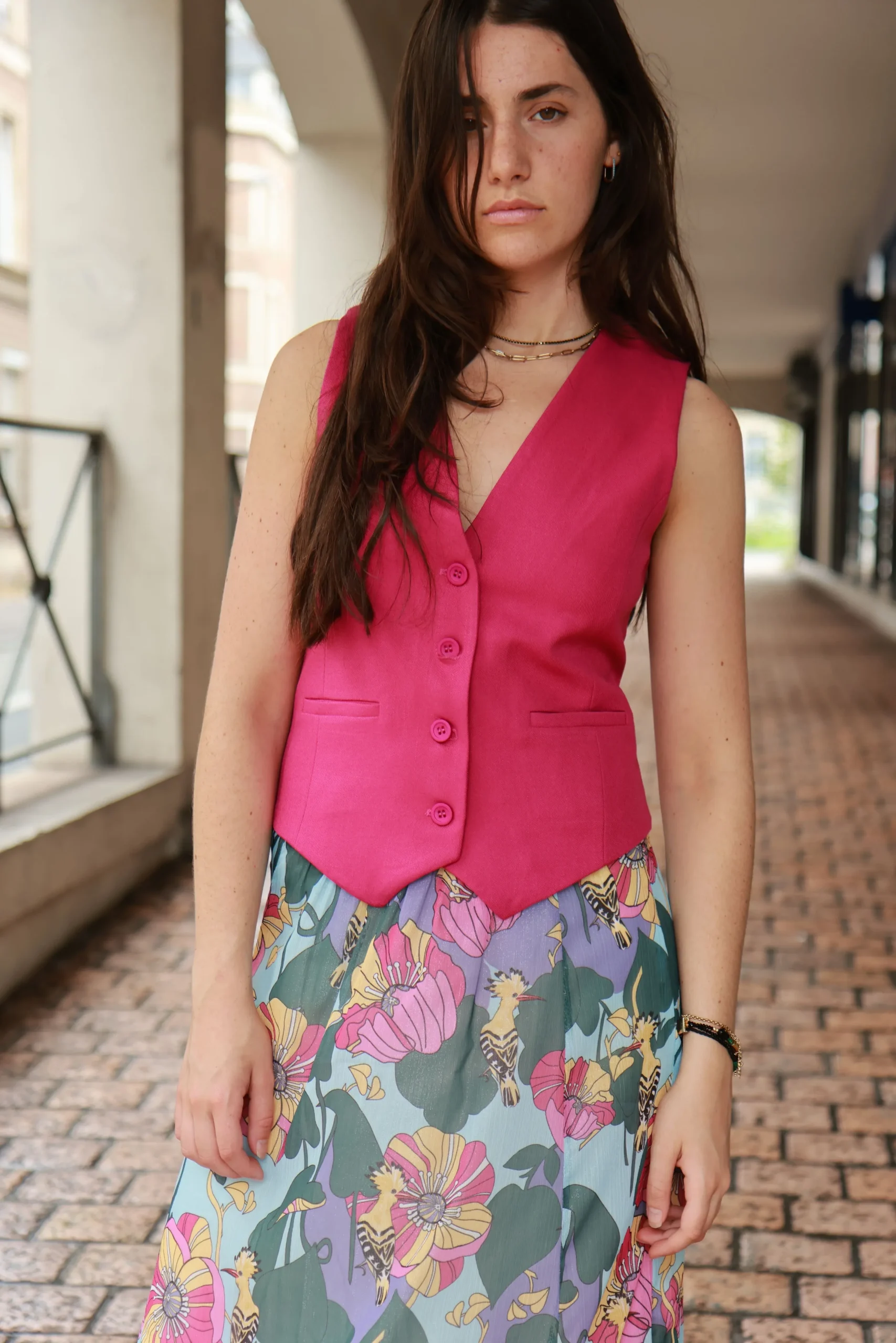 Jupe longue fleurie colorée et fluide imprévu de « seconde main »