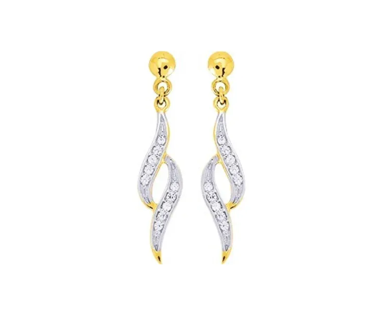 Pixies - Boucles d'Oreilles Pendantes Or Jaune