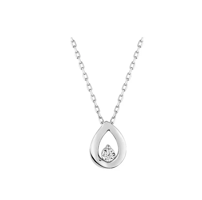 Pixies - Collier Femme Diamant Goutte Or Blanc