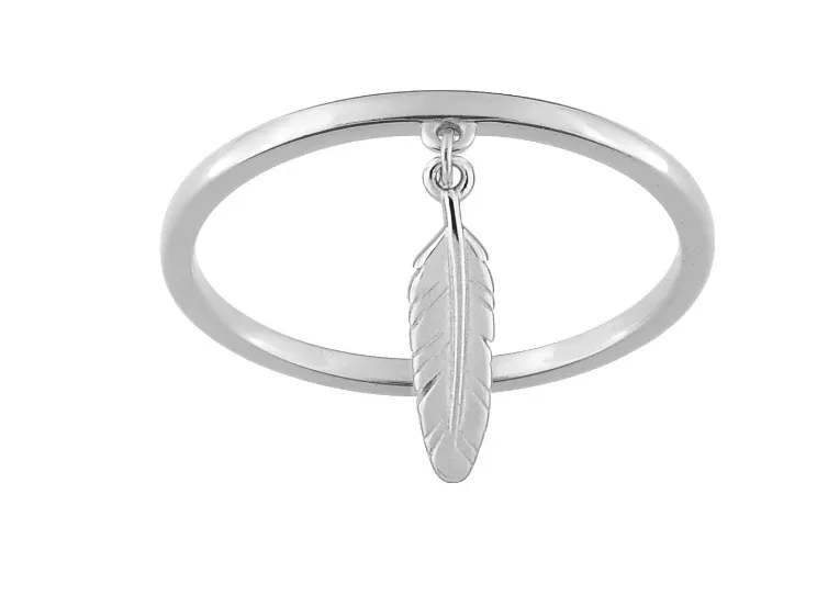 Pixies - Bague Pendentif Plumes Argent 925