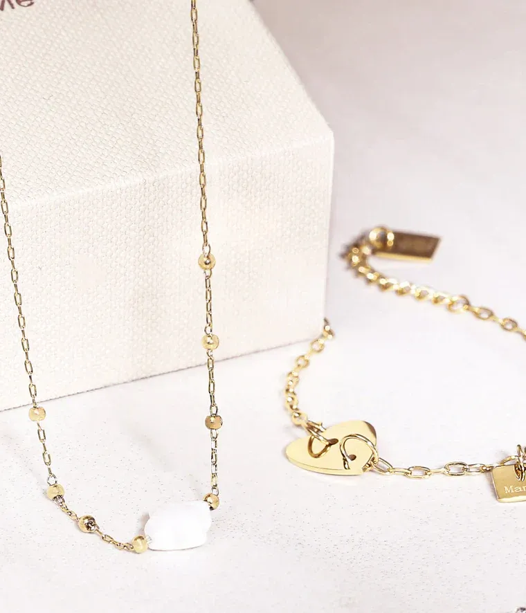 Zag Bijoux - Collier Velasquez Amazonite Acier Doré – Image 4