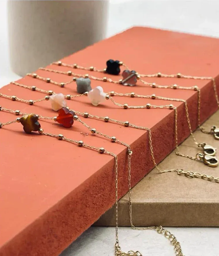 Zag Bijoux - Collier Velasquez Amazonite Acier Doré – Image 6