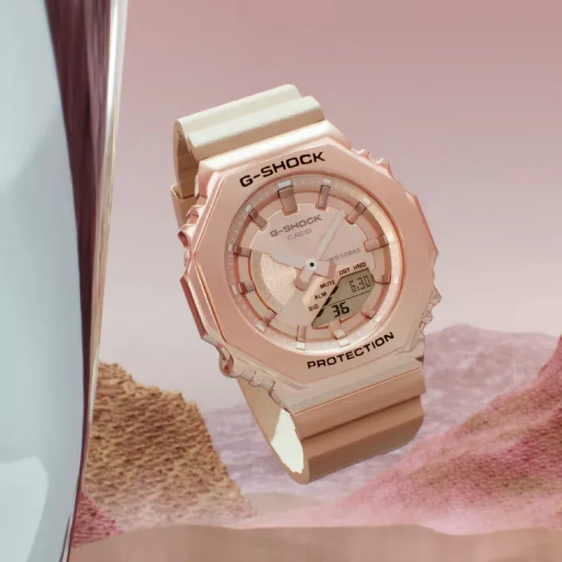 G-SHOCK - Montre Femme Analogique Numérique Beige rose GM-S2100PG-4AER – Image 8