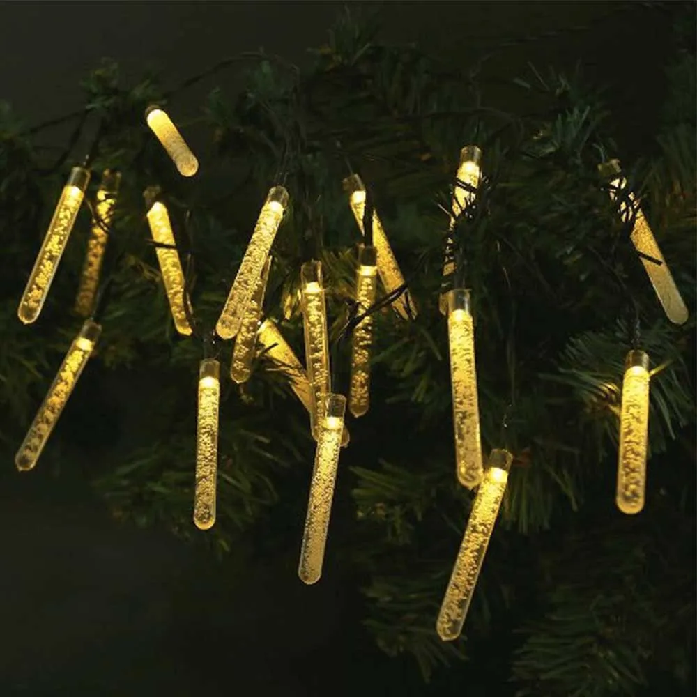 Guirlande Solaire "Tube led à bulle Jaune" – Image 2