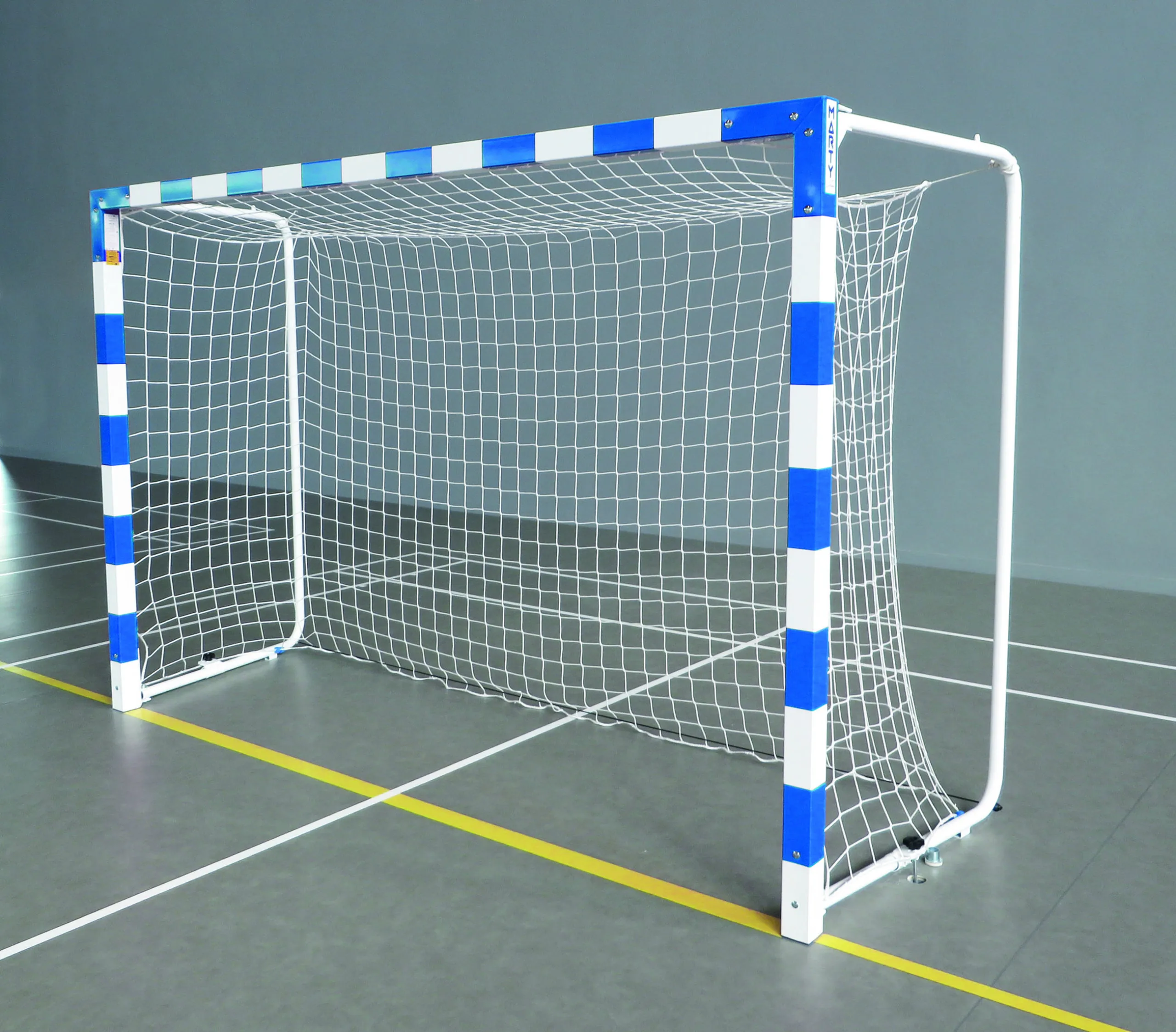 Buts hand competition alu sur fourreaux&ancrages – bleu/blanc