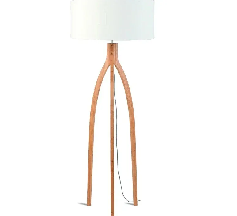 Lampadaire Annapurna- 6030, Bambou/Lin blanc
