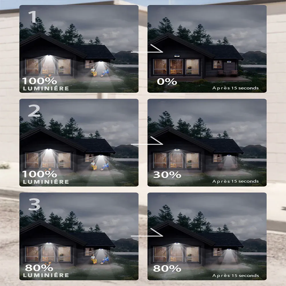 Applique murale solaire Noire Led Jaune – Image 5