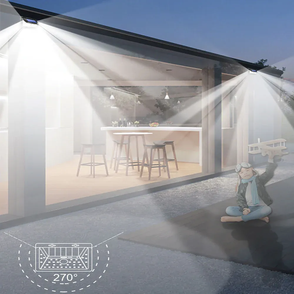 Applique murale solaire Noire Led Jaune – Image 7