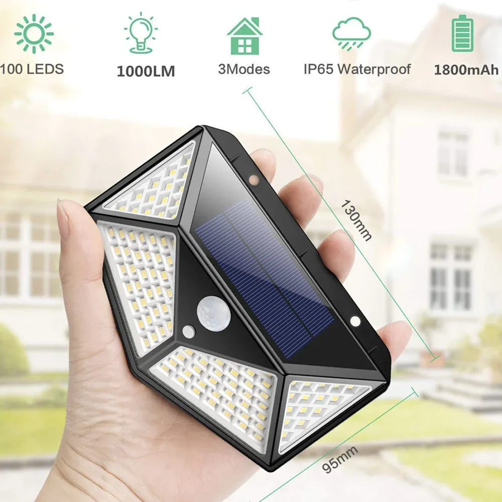 Applique murale solaire 114 LED