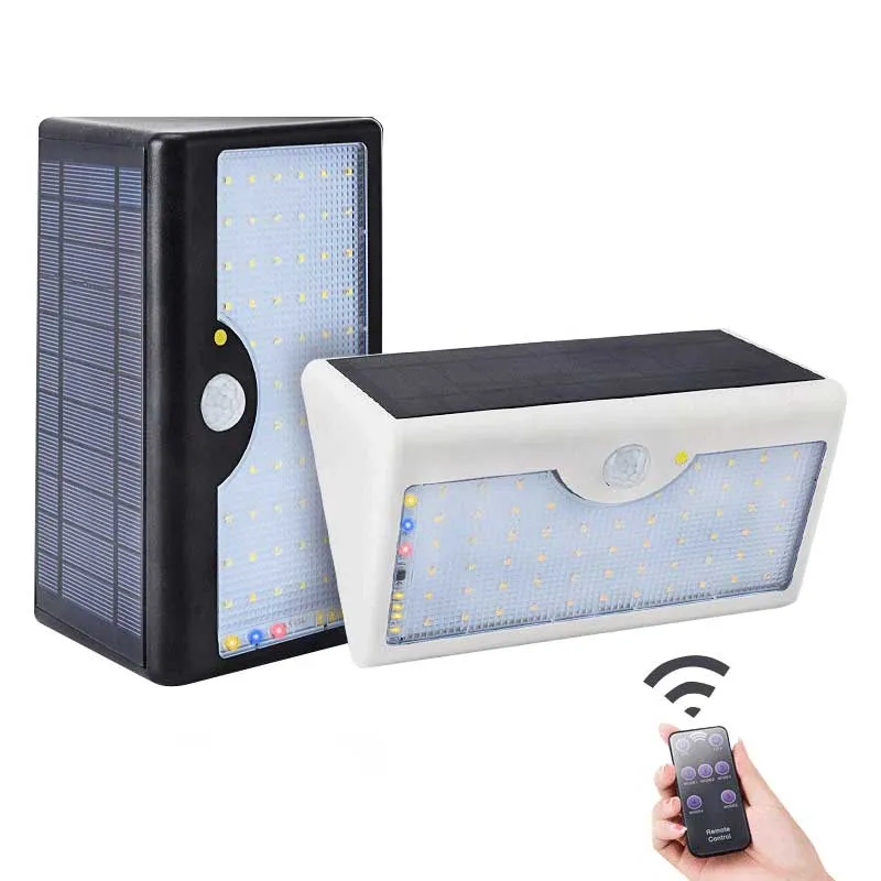 Applique murale solaire Blanche 60 LED (Télécommande)