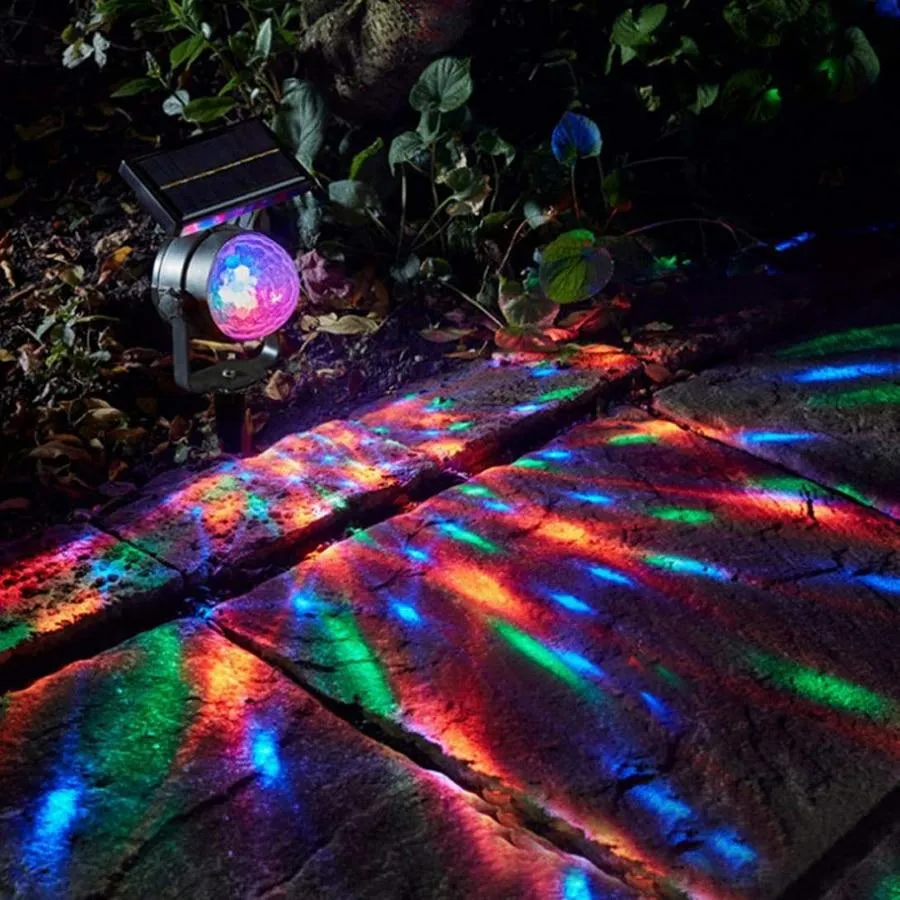 Piquet solaire jardin Boule disco lumineuse