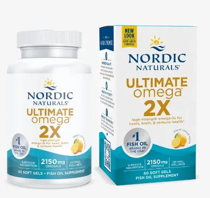 Nordic Naturals, Ultimate Omega 2X, Lemon, 1,075 mg, 60 Softgels