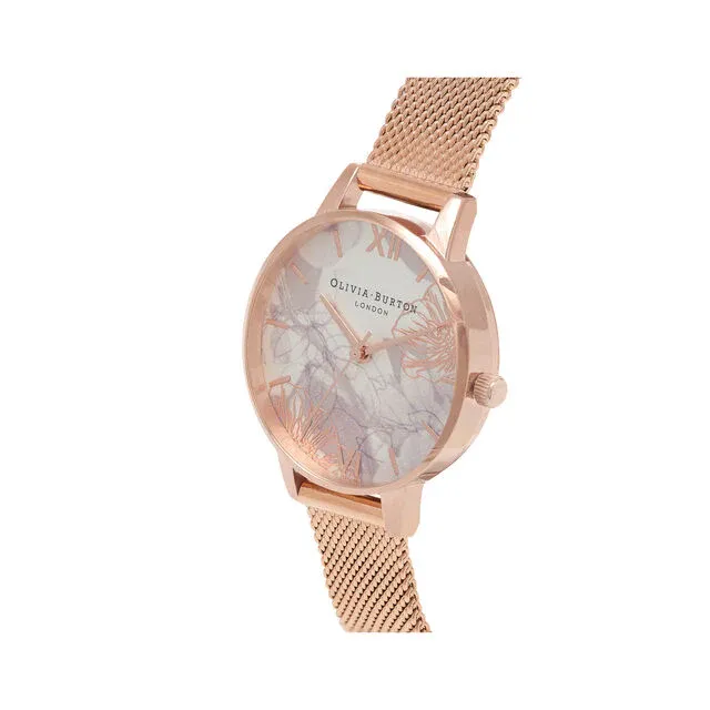 Olivia Burton - Montre Florale Rose Gold Maille Milanaise – Image 2