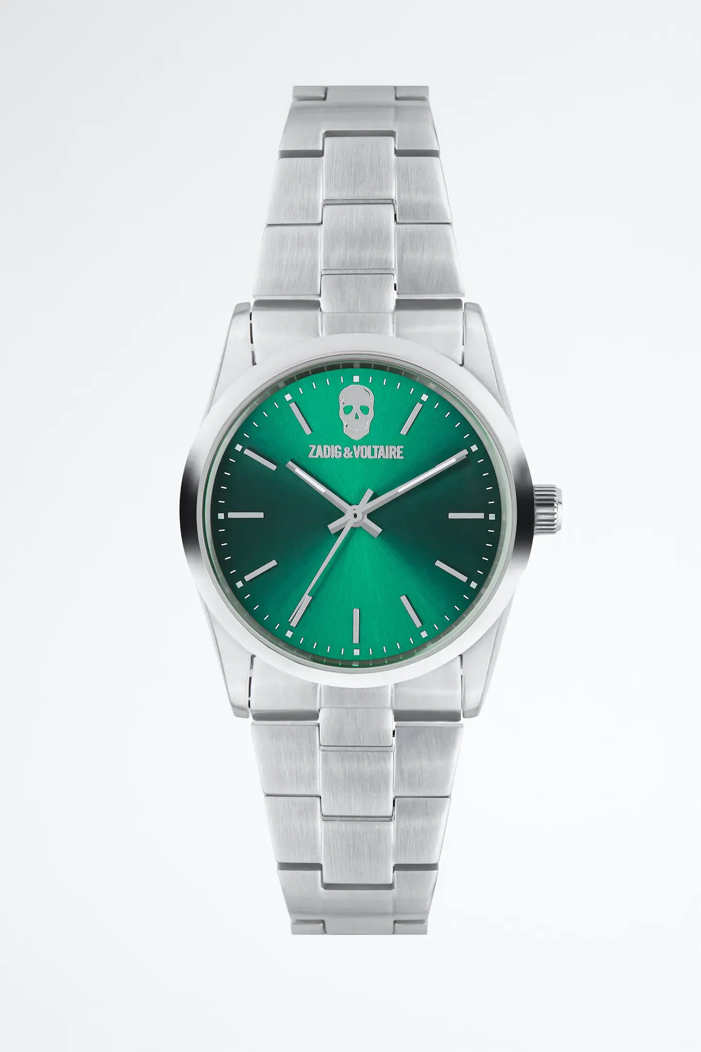 Zadig & Voltaire- Montre Femme Fusion Motif "Tête de Mort" "Fond Vert Brillant"