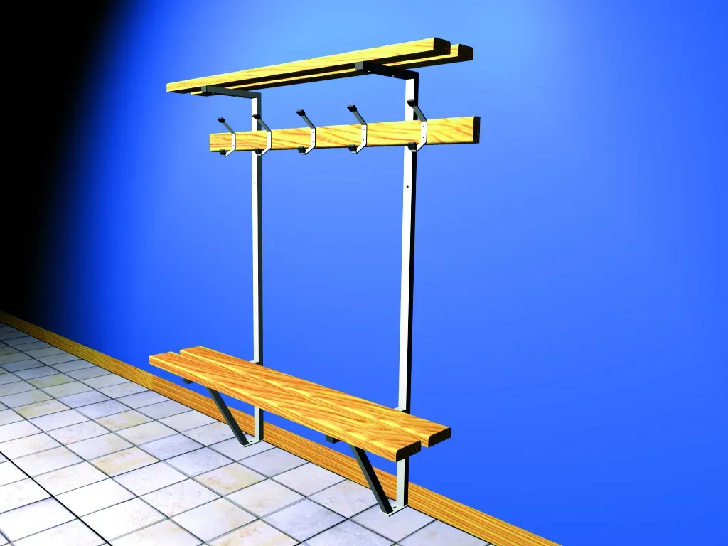 Banc mural sapin support ral blanc