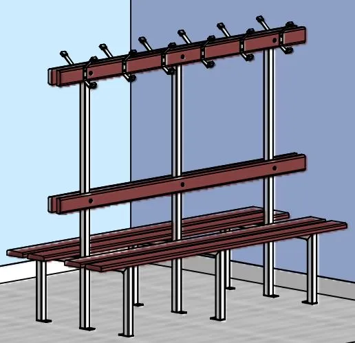Banc central double exotique support ral specifique