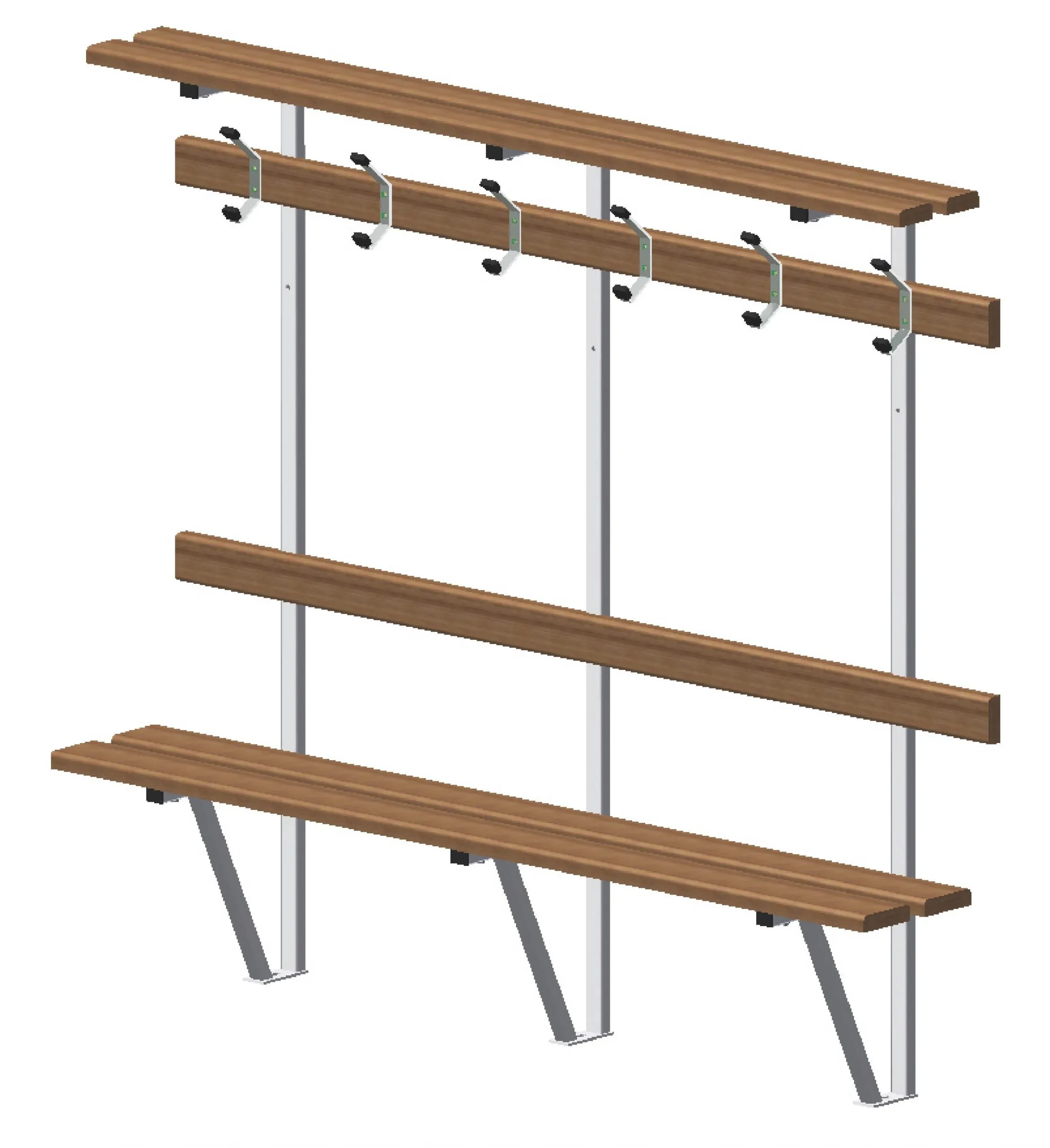 Banc mural complet sapin support galvanise + ral specifique