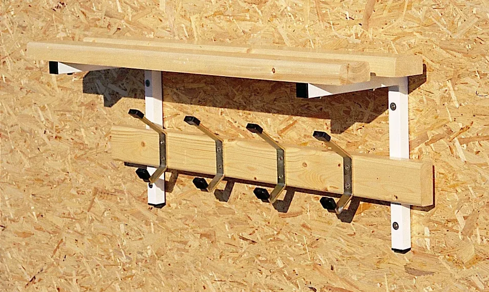 Porte paquets & porte pateres exotique support galvanise + ral blanc