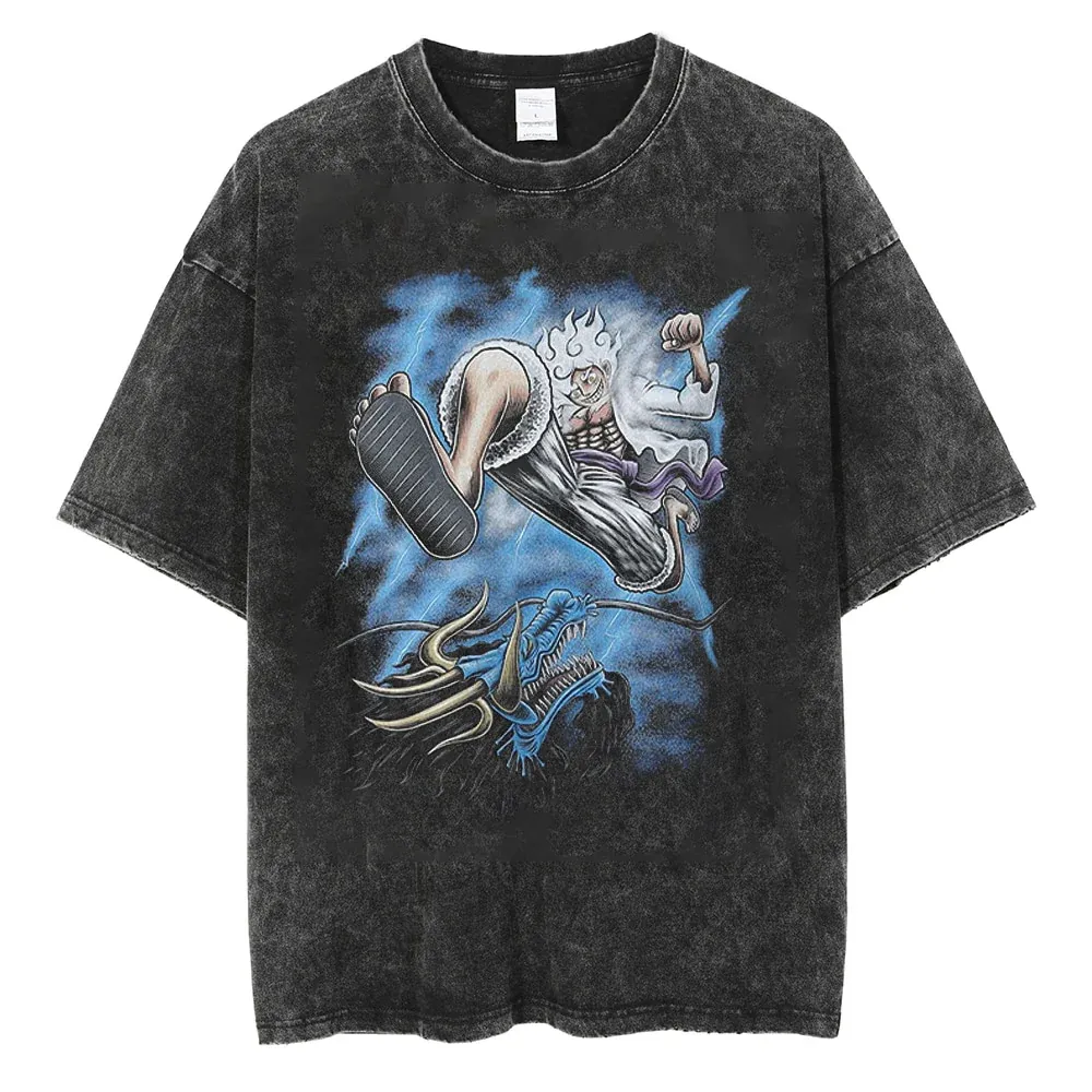 T-Shirt One Piece Oversize - Luffy Gear 5 VS Kaido