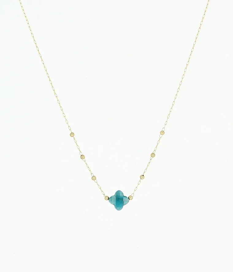 Zag Bijoux - Collier Velasquez Apatite Acier Doré