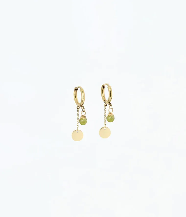 Zag Bijoux - Boucles d'Oreilles Joséphine Acier Péridot