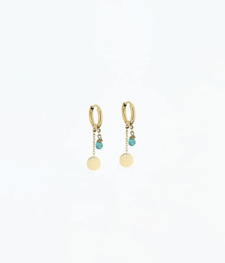 Zag Bijoux - Boucles d'Oreilles Joséphine Acier Turquoise