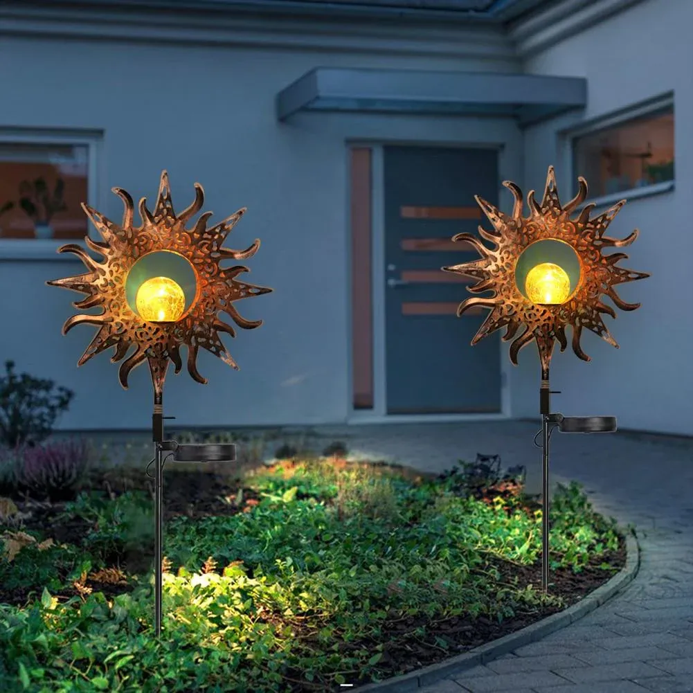 Lampe solaire jardin "Soleil de flamme"