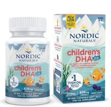 Nordic Naturals Children's DHA Xtra 636mg Omega-3 90 Mini Softgels (Berry Punch)