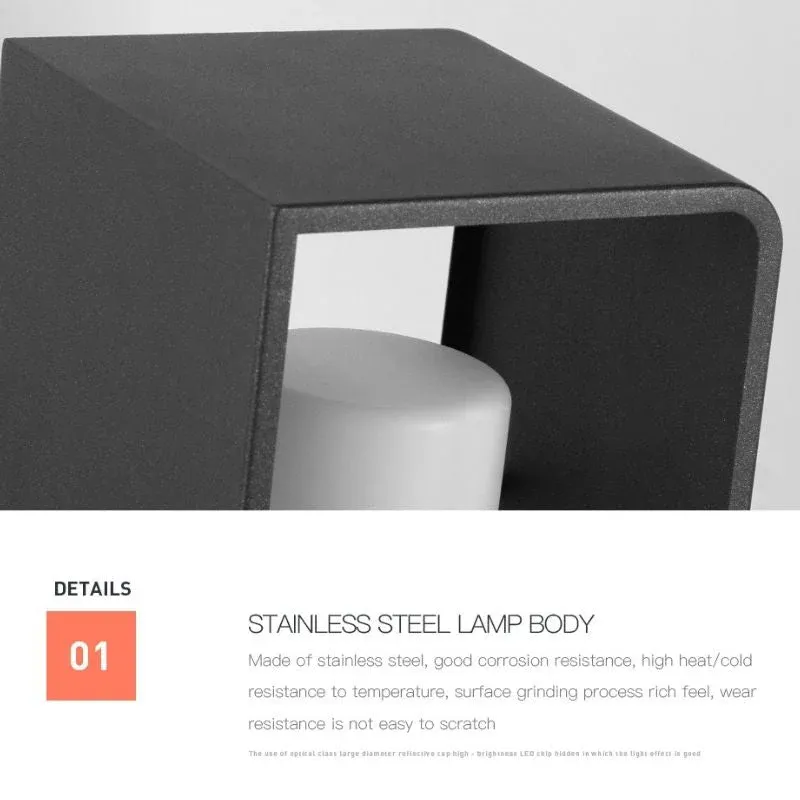 Lampe solaire design Cylindrique Luxe Extérieur LED (48 CM) INOX – Image 3