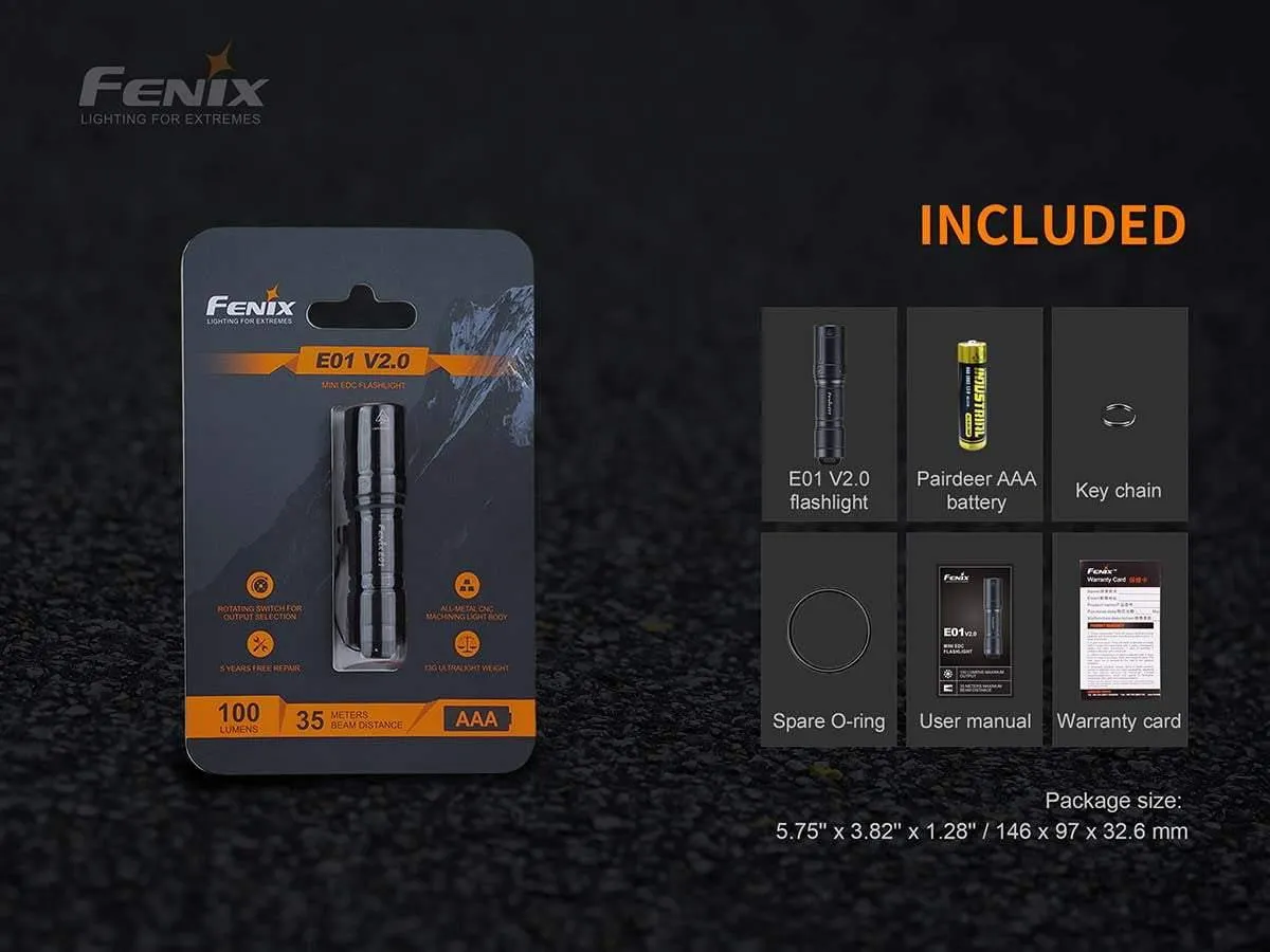 Fenix E01 V2.0 - 100 lumens - Piles AAA - 35 mètres de portée – Image 8