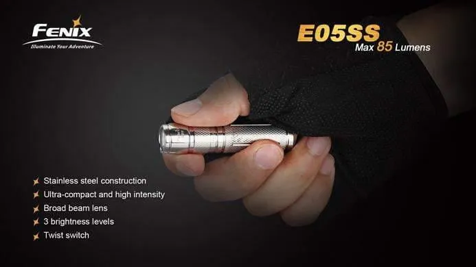Fenix E05 - édition 2014 - 85 Lumens - Stainless Steel – Image 2