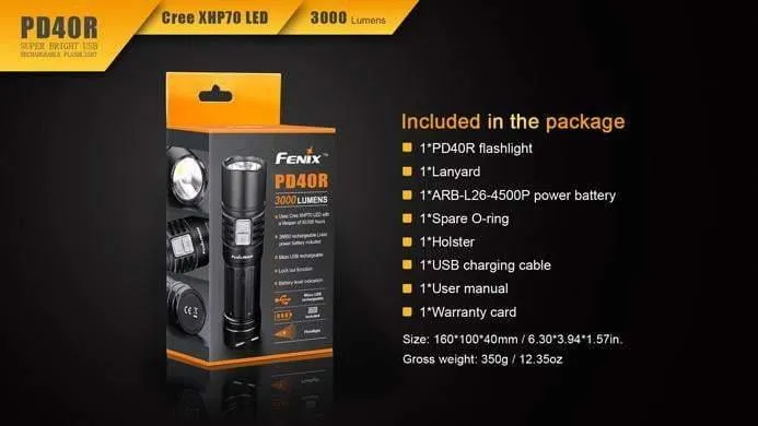 Fenix PD40R - Rechargeable USB - 3000 Lumens - 7H25 à 350 Lumens ! – Image 7