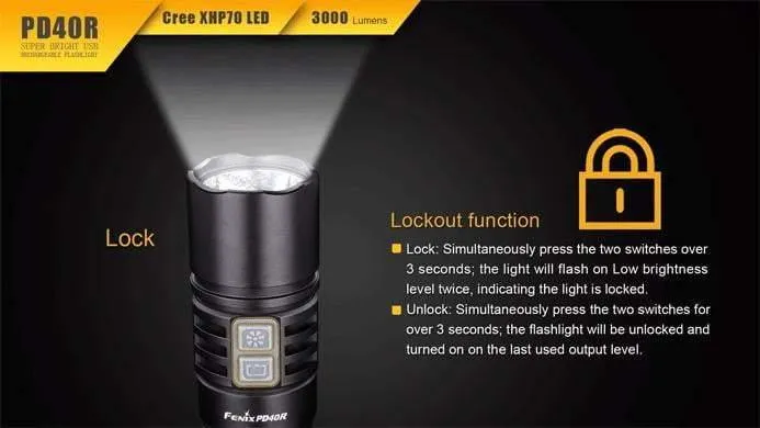 Fenix PD40R - Rechargeable USB - 3000 Lumens - 7H25 à 350 Lumens ! – Image 9