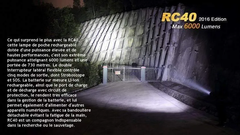 Fenix RC40 édition 2016 - 6000 Lumens - rechargeable avec pile et chargeur – Image 8