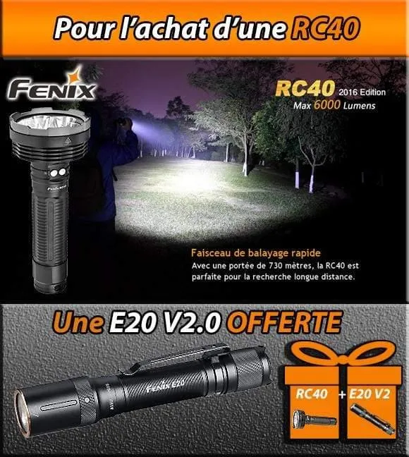 Fenix RC40 édition 2016 - 6000 Lumens - rechargeable avec pile et chargeur – Image 3