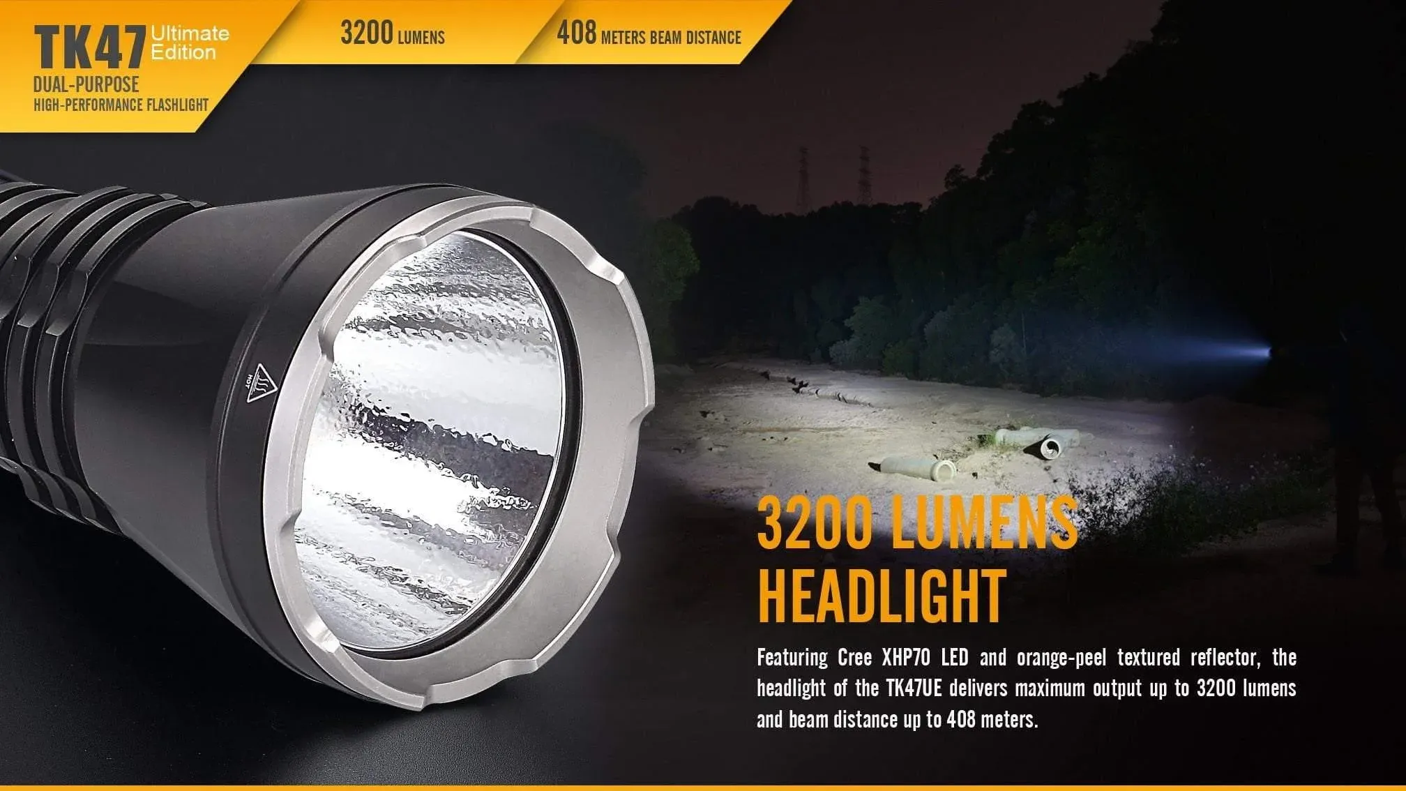 Fenix TK47 ultimate édition 2017 - 3200 Lumens pour plus d'autonomie - portée 400 mètres – Image 4