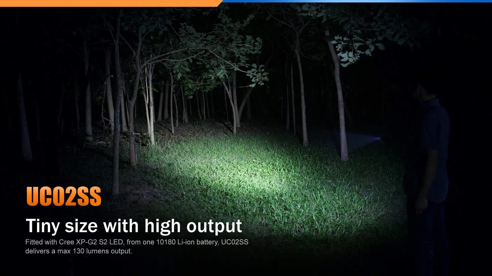 Fenix UC02 - mini lampe torche - 130 Lumens - rechargeable avec batterie -Bleu en Stainless steel – Image 7