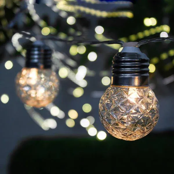 Guirlande solaire "10/20 Boules LED transparentes"