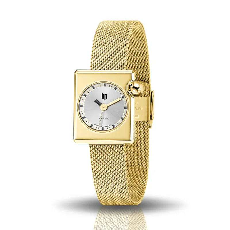 LIP - Montre Femme Mach 2000 Mini Square Dorée