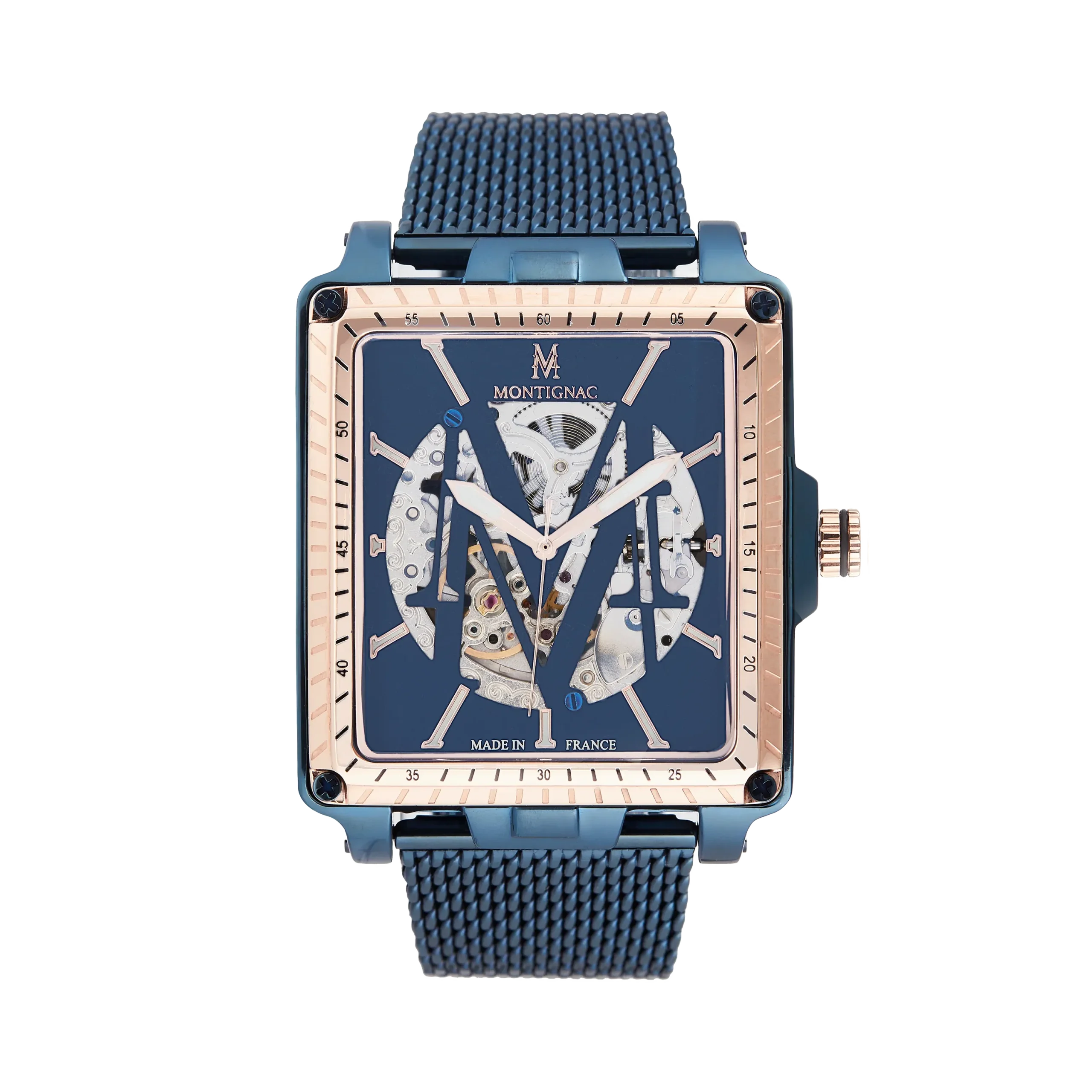 Montignac - Montre Square Automatique Bleue